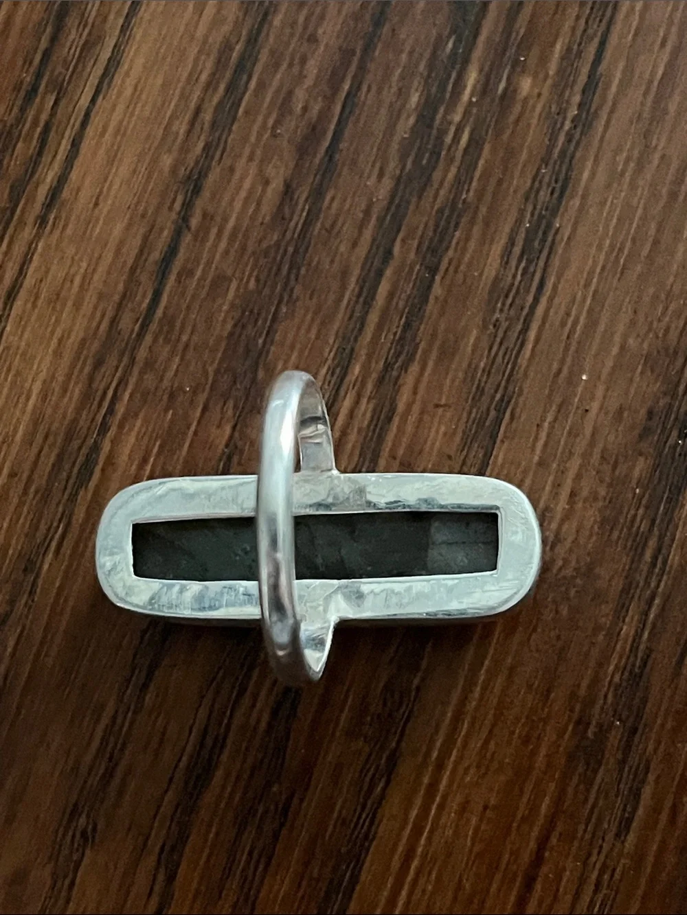 Sterling Silver Labradorite Long Rectangular Ring in Blue-Green